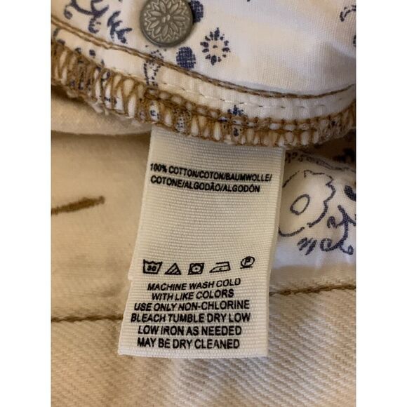 Free People Crop Jeans Barrel 29 White Denim Button-Fly High Waist Raw Hem Denim - Picture 12 of 13